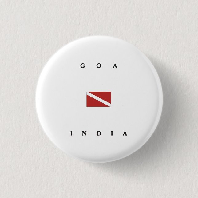 Goa India Scuba Dive Flag Pinback Button (Front)