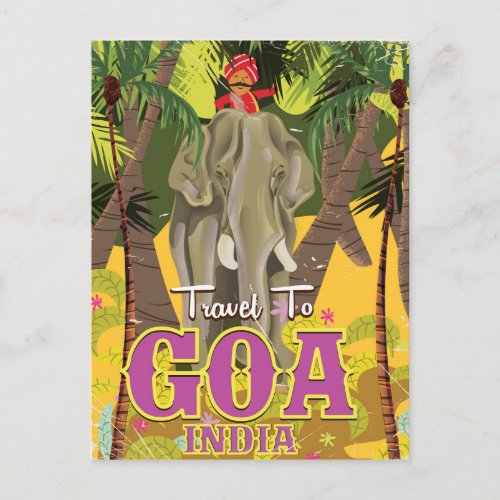 Goa India vintage travel poster Postcard