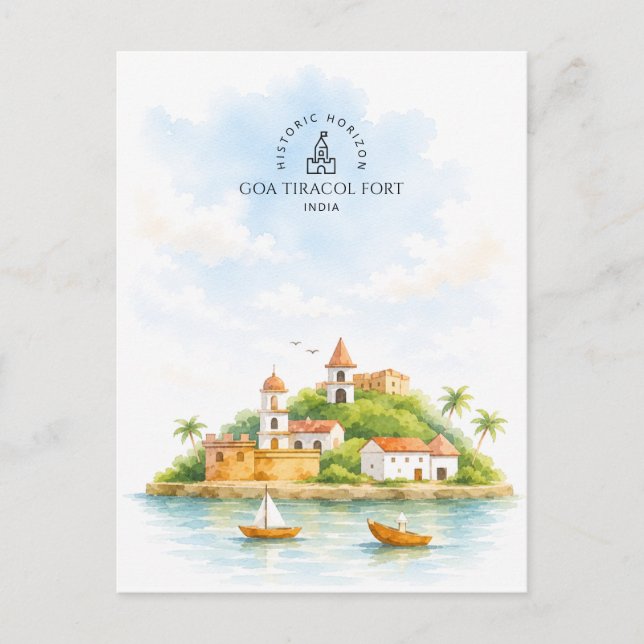 Goa Tiracol Fort, India | Architecture Landscape Postcard (Front)