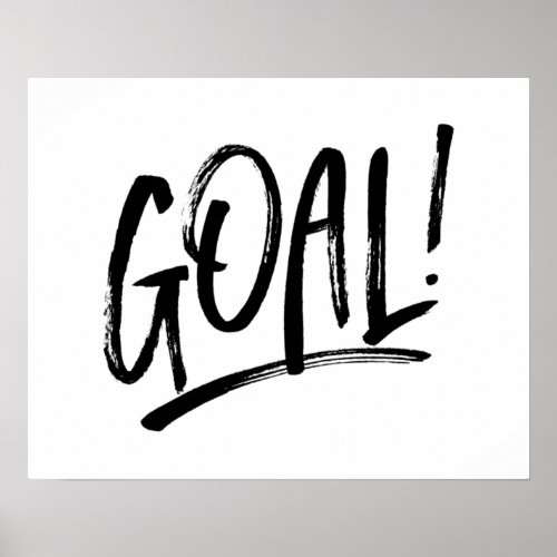 Goal black and white kids soccer hockey poster