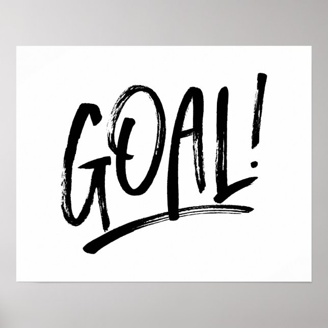 Goal black and white kids soccer hockey poster (Front)