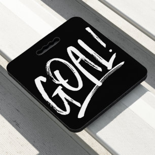 Goal black and white soccer or hockey seat cushion