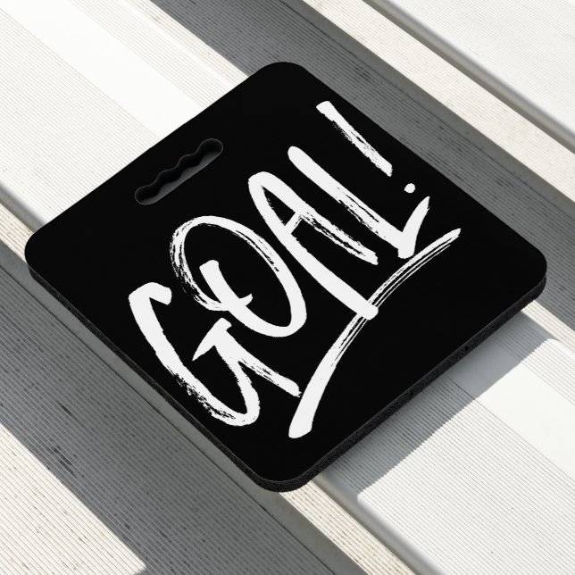 Goal black and white soccer or hockey seat cushion (In Situ)