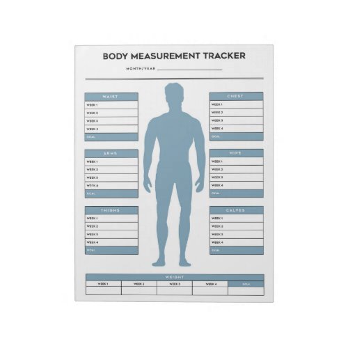 Goal Body Measurements Tracker Weight Loss Fitness Notepad