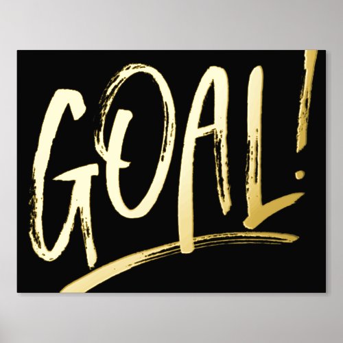 Goal bold type fun sport foil prints