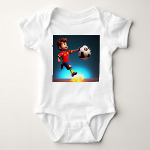 "Goal Bound: The Animated Boy's Perfect Kick" Baby Bodysuit