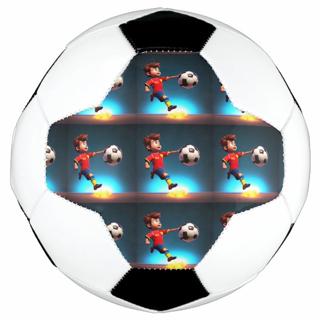 "Goal Bound: The Animated Boy's Perfect Kick" Soccer Ball (Front)