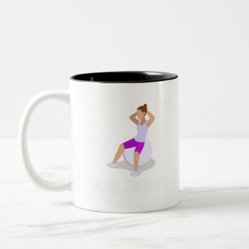 Goal Digger Woman Gym Two_Tone Coffee Mug