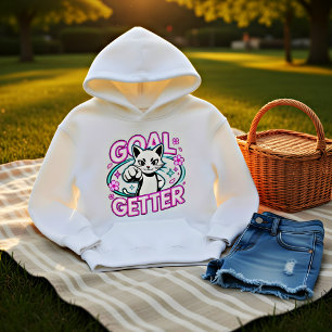 Goal Getter Cat - Cute Motivational Cat Lover Gift Hoodie