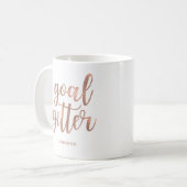 Goal Getter | Faux Rose Gold Typography Coffee Mug (Front Left)