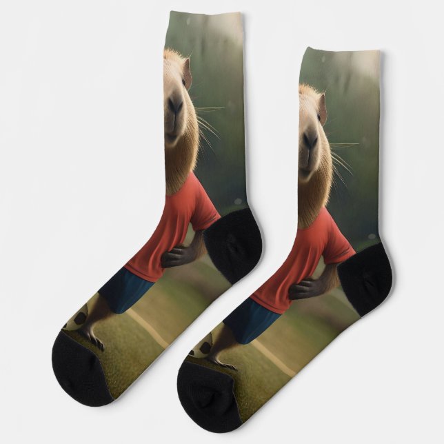 "Goal Getter: The Soccer Star Capybara"  Socks (Left)