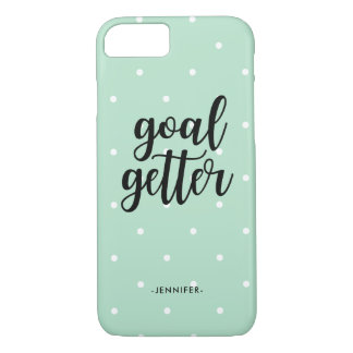 Goal Getter | Trendy Mint Green and Polka Dots iPhone 7 Case