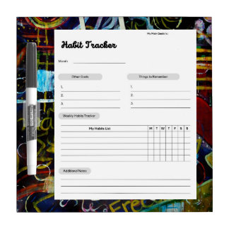 Goal & Habit Tracker Good Energy Dry Erase Board