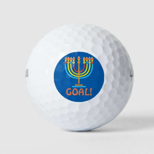 Goal _ Hanukkah Lights Holiday Golf Balls