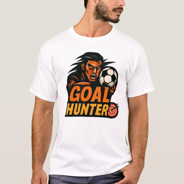 Goal Hunter Fierce Football Design T-Shirt (Front)