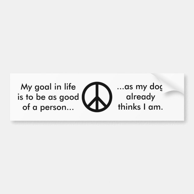 Goal In Life Bumper Sticker (Front)