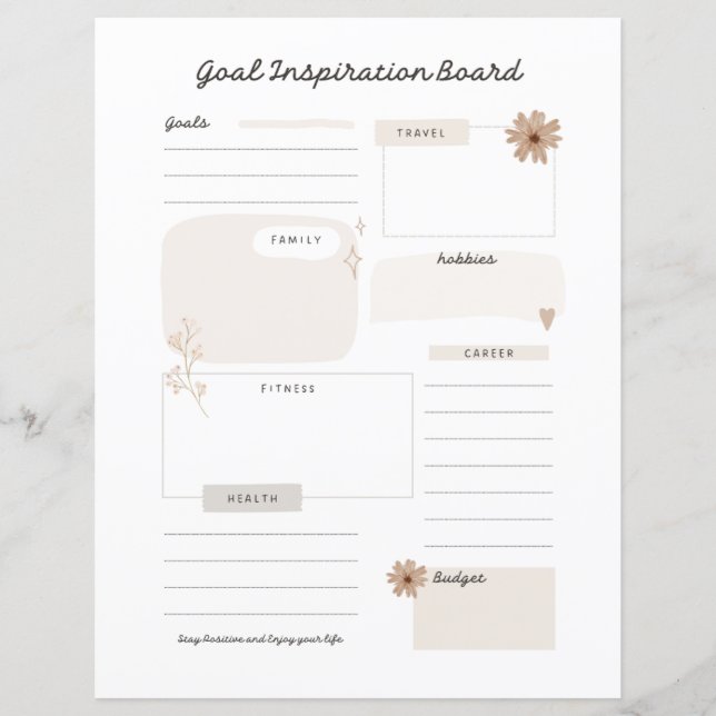 Goal Inspiration Board Planner Page  (Front)