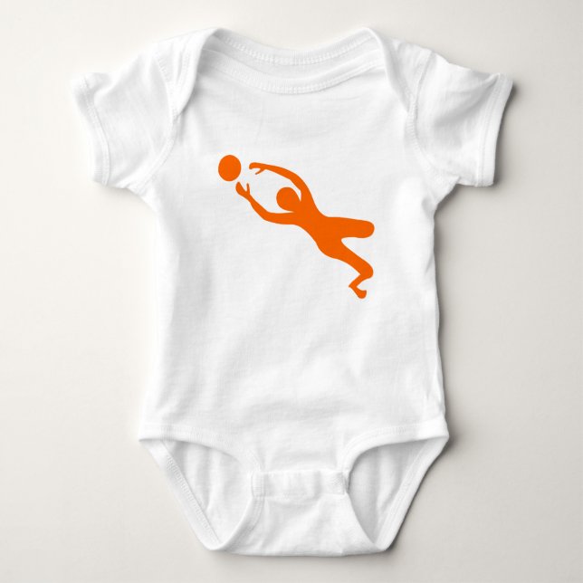 Goal Keeper - Orange Baby Bodysuit (Front)