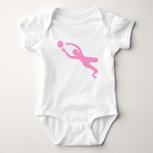 Goal Keeper - Pink Baby Bodysuit (Front)