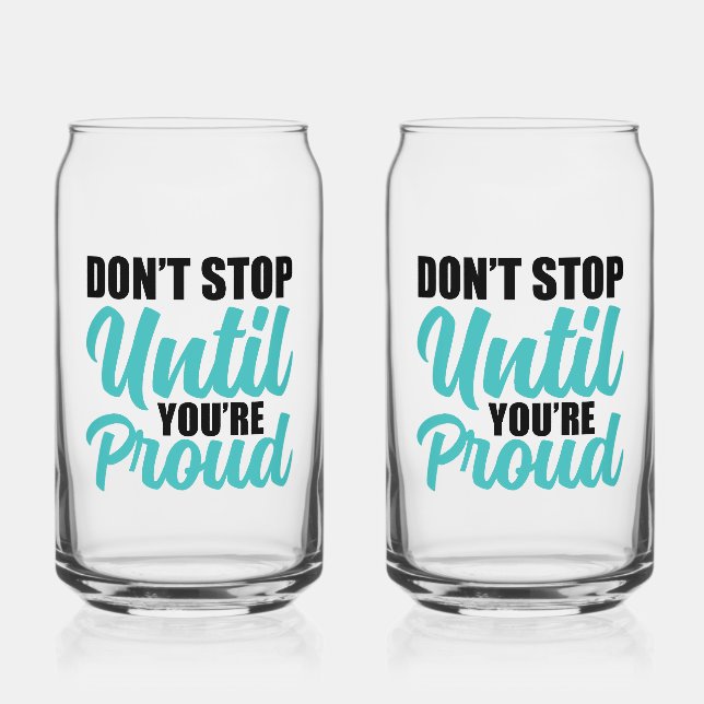 Goal-Oriented Achievement Quote Can Glass (Front)