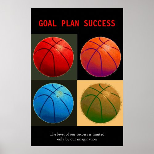 Goal Plan Success Basketball Sport Pop Art Poster