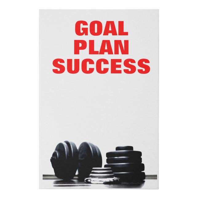Goal Plan Success Bodybuilding Training Fitness Faux Canvas Print (Front)