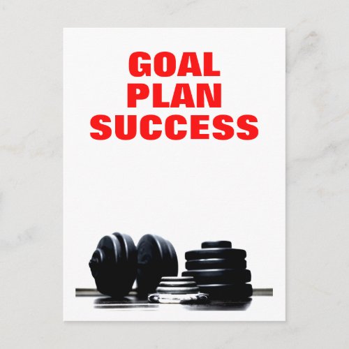 Goal Plan Success Bodybuilding Training Fitness  Postcard