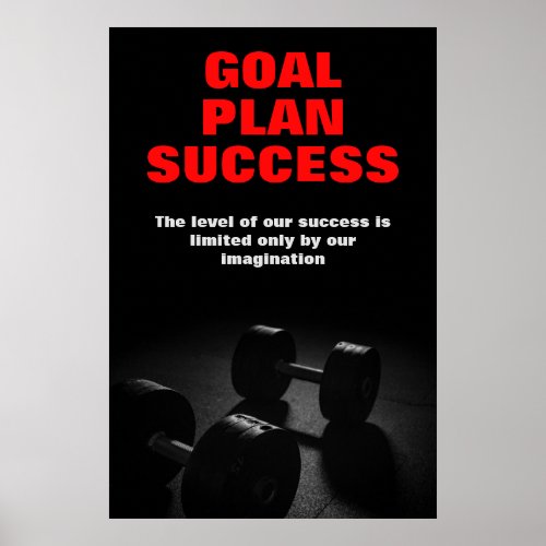 Goal Plan Success Bodybuilding Training Fitness Poster
