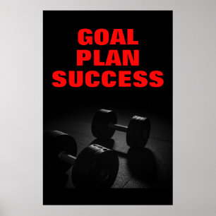 Goal Plan Success Bodybuilding Training Fitness Poster