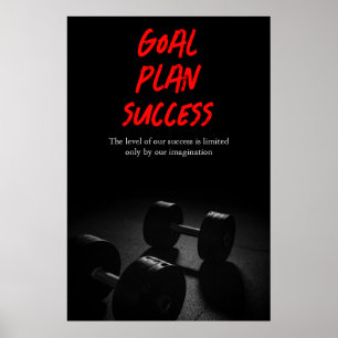 Goal Plan Success Bodybuilding Training Fitness Poster