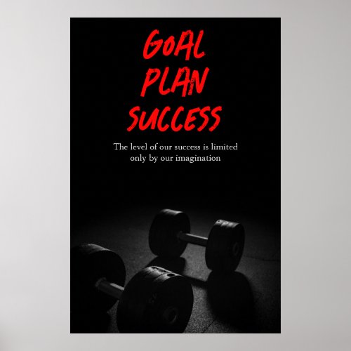 Goal Plan Success Bodybuilding Training Fitness Poster