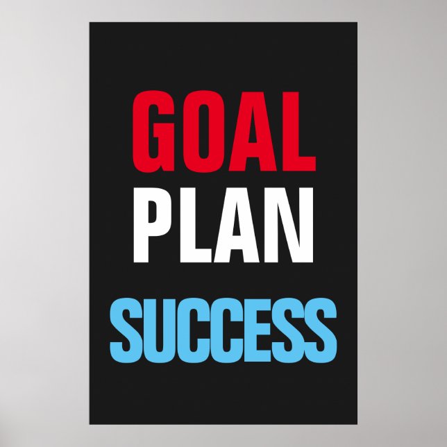 Goal Plan Success Motivational Inspirational Poster (Front)