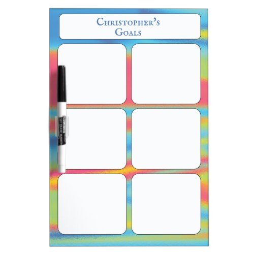 Goal Planning Schedule Organize COlorful Dry Erase Board