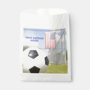 Goal Post Black and White Soccer Ball Sports Favor Bag