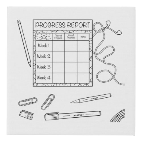 Goal Progress Report Coloring Canvas