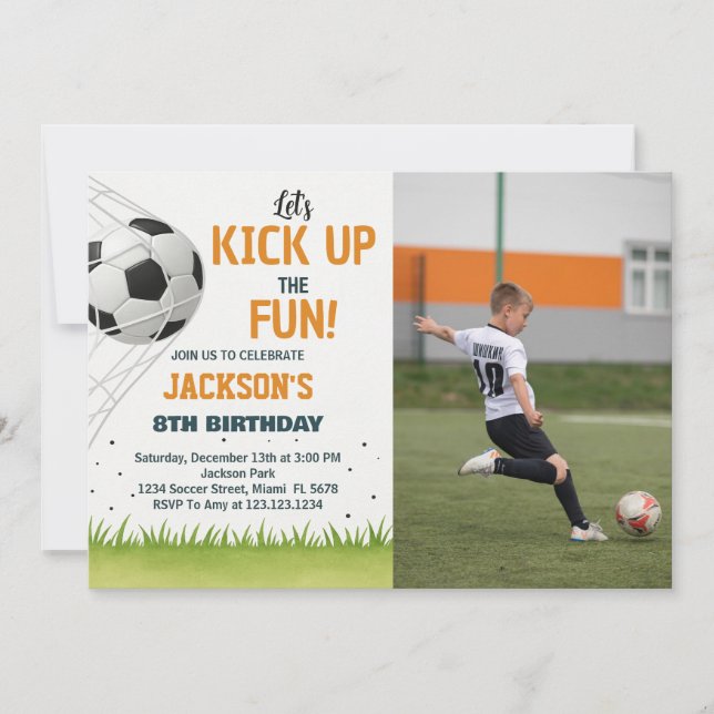 Goal Scorer Soccer Birthday Invitation (Front)