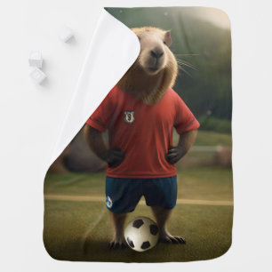 "Goal-Scoring Capybara: The Ultimate Soccer Star!" Baby Blanket