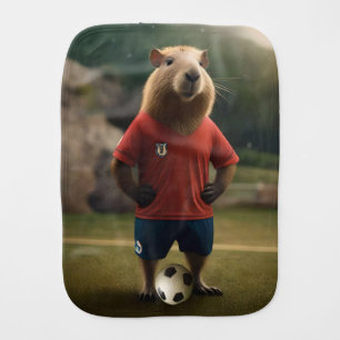 "Goal-Scoring Capybara: The Ultimate Soccer Star!" Baby Burp Cloth