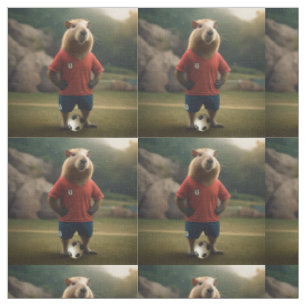 "Goal-Scoring Capybara: The Ultimate Soccer Star!" Fabric