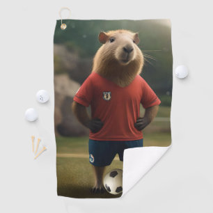 "Goal-Scoring Capybara: The Ultimate Soccer Star!" Golf Towel