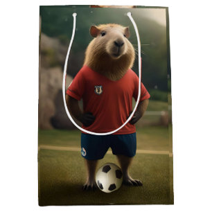 "Goal-Scoring Capybara: The Ultimate Soccer Star!" Medium Gift Bag