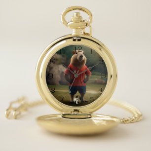 "Goal-Scoring Capybara: The Ultimate Soccer Star!" Pocket Watch