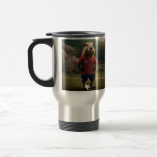 "Goal-Scoring Capybara: The Ultimate Soccer Star!" Travel Mug