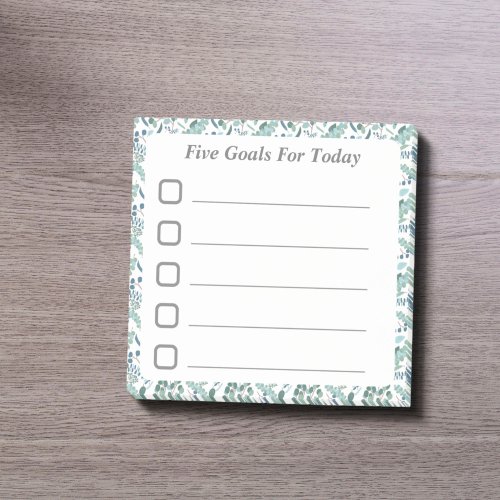 Goal Setting Checklist Foliage Sticky Post_it Notes