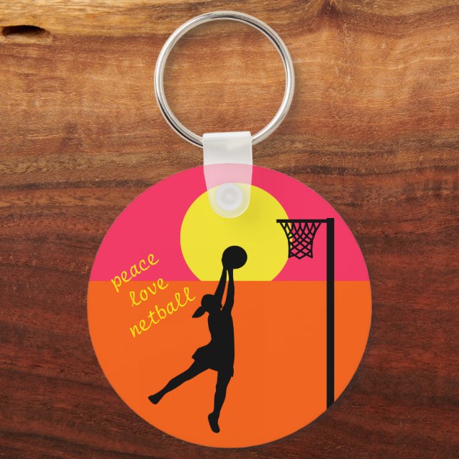 Goal Shooter Design Netball Quote Theme Keychain Zazzle