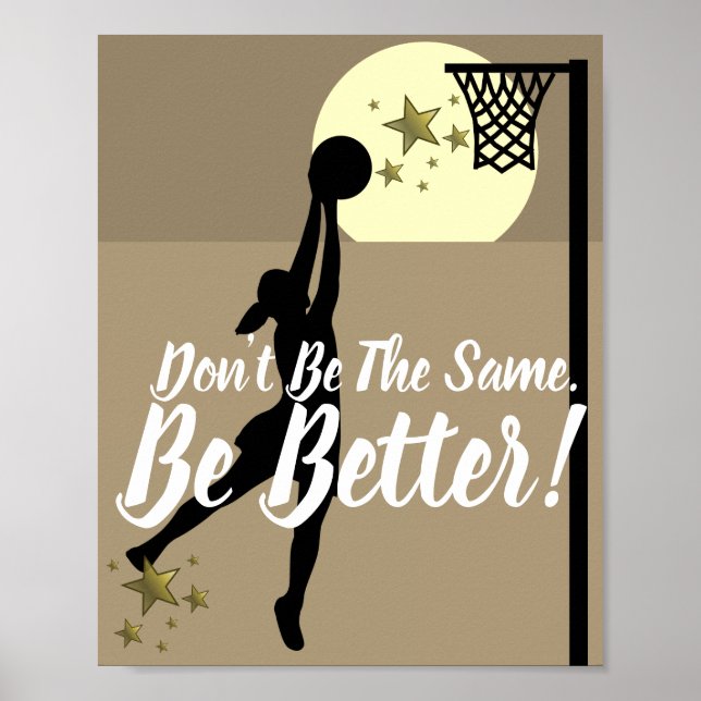 Goal Shooter Motivational Netball Quote Poster (Front)