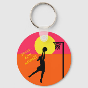Goal Shooter Theme Netball Quote Keychain