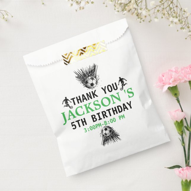 Goal! Soccer 5th Birthday Party Favor Bag (Sealed)