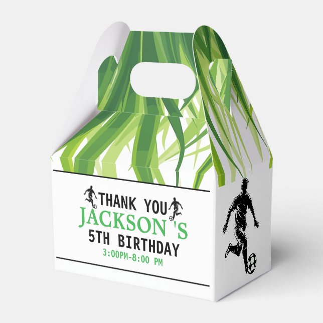 Goal! Soccer 5th Birthday Party Favor Boxes (Back Side)