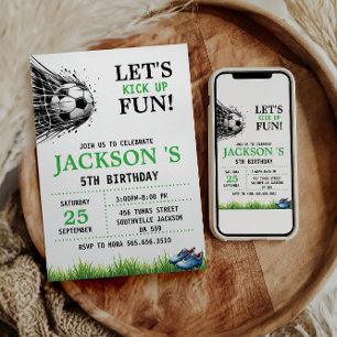 Goal! Soccer 5th Birthday Party Invitation